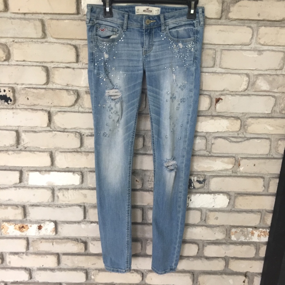 Hollister distressed  jeans with sequins size 3R